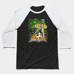 Funny Alien Abduction of Cow Farmer Animal Baseball T-Shirt